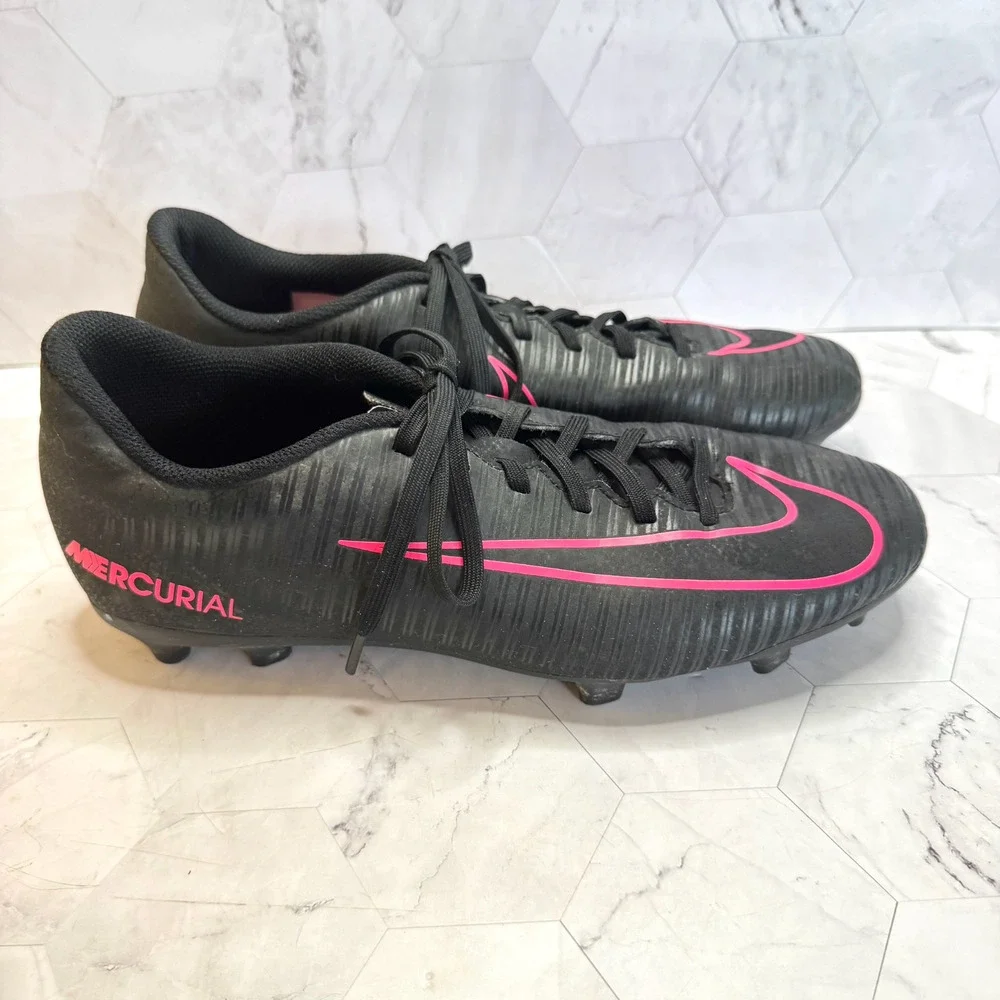 Nike Mercurial Cleats Black & Pink Soccer Football 8.5 US 42 EUR Unisex